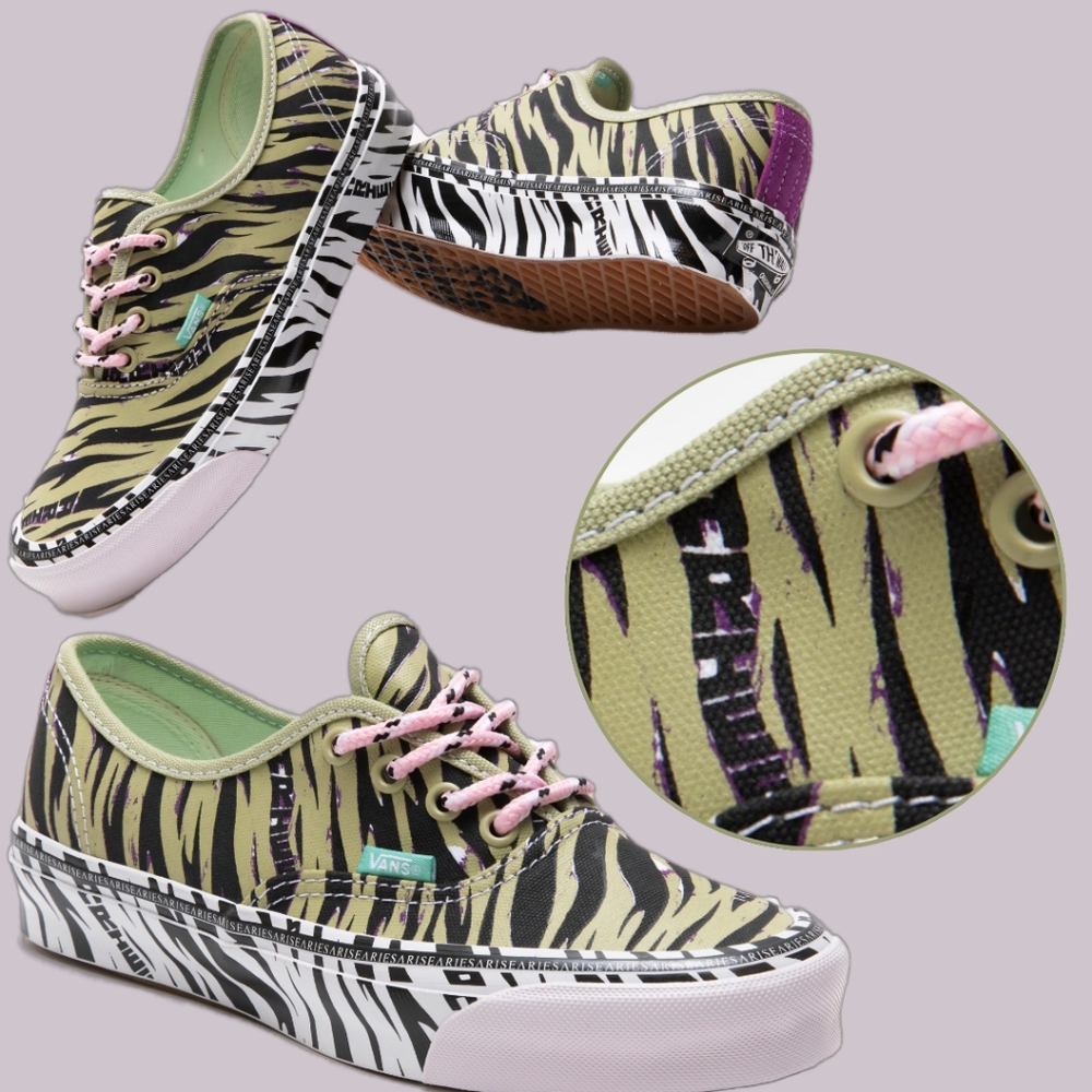 Vans Vault Og Authentic Lx Aries Tiger Muted Sage Black Mauve White Women's Size